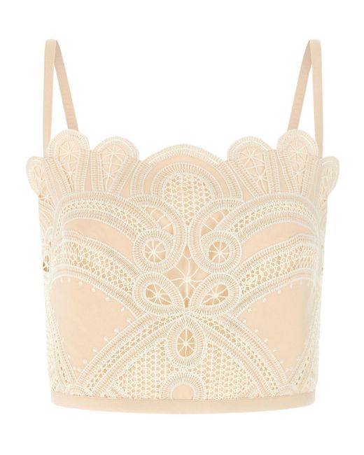 Elie Saab Natural Strap-Style Tank Top