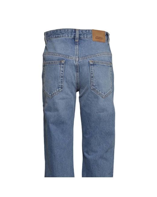 Isabel Marant Blue Isabel Marant Belvia Logo-Patch Flared Jeans