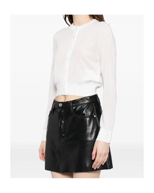 Alexander Wang White Crystal-Embellished Cropped Top