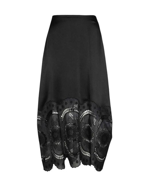 Stella McCartney Black Mid-Length Satin Skirt
