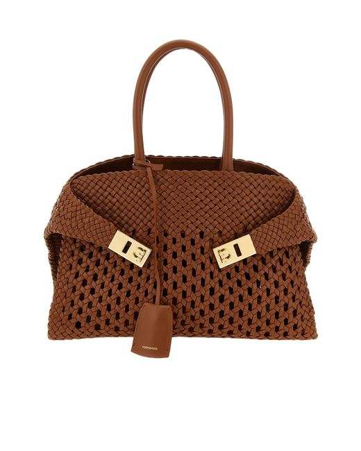 Ferragamo Brown 'Hug Th S' Handbag