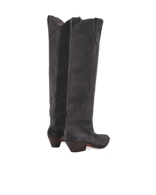 Isabel Marant Black Denvee Pointed-Toe Knee-Length Boots