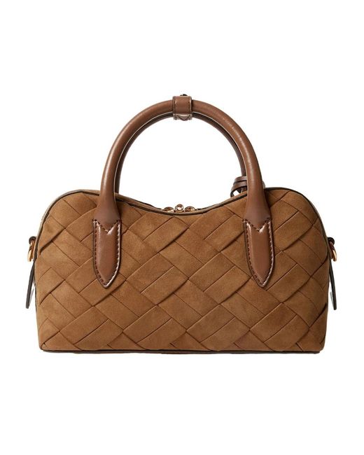 Stella McCartney Brown Ryder Woven Crossbody Bag