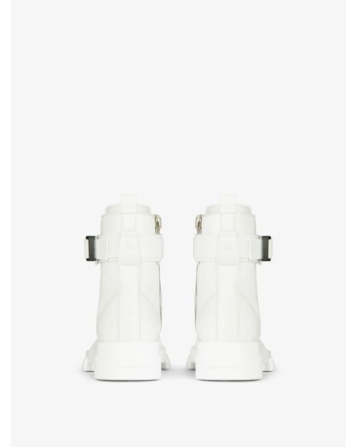 Givenchy White Lace-Up Ankle Boots
