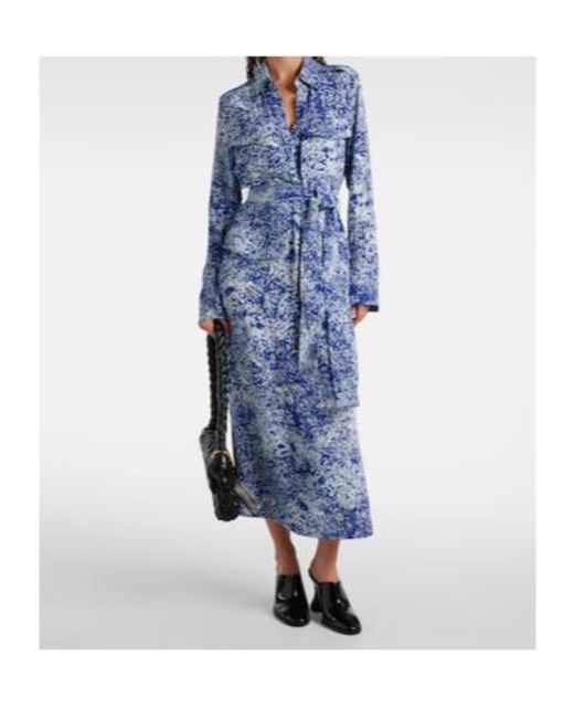 Proenza Schouler Blue Vanessa Printed Shirt Dress