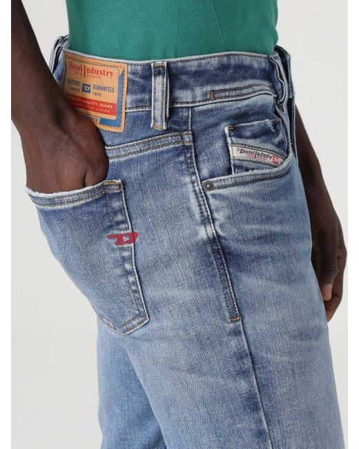 DIESEL Blue 1979 Sleenker Logo-Patch Skinny Jeans for men