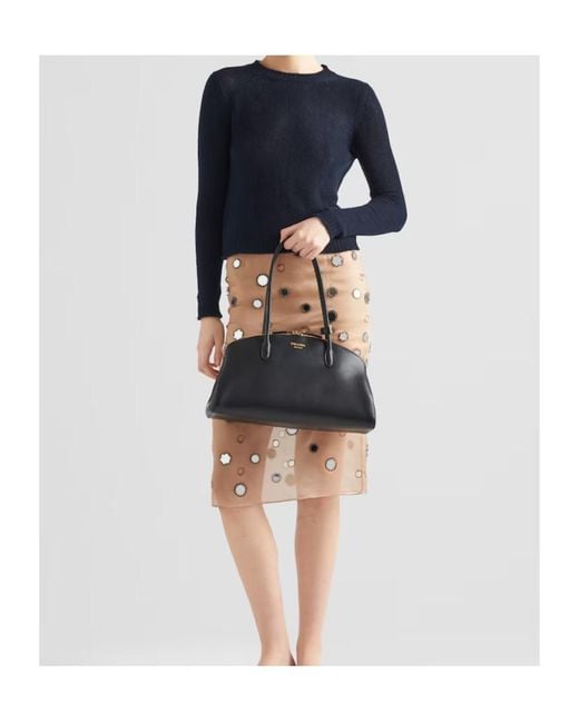 Prada Blue Crewneck Knitted Jumper