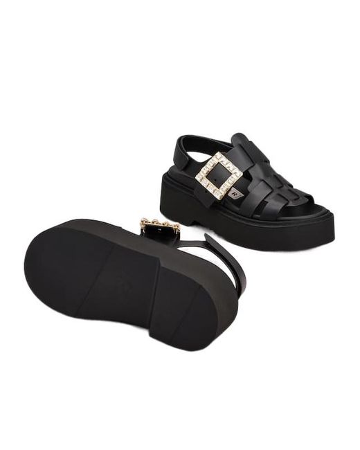 Roger Vivier Black Viv' Rangers Sandals
