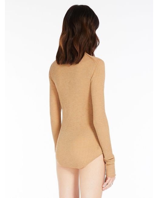 Sportmax Natural Crewneck Long-Sleeved Jumpsuit