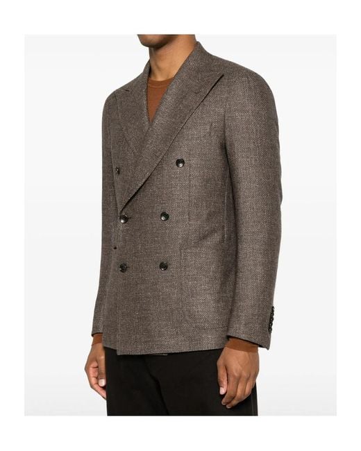 Tagliatore Brown Long-Sleeve Blazer for men