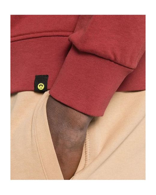 Barrow Red Logo-Detail Crew-Neck Sweatshirt for men