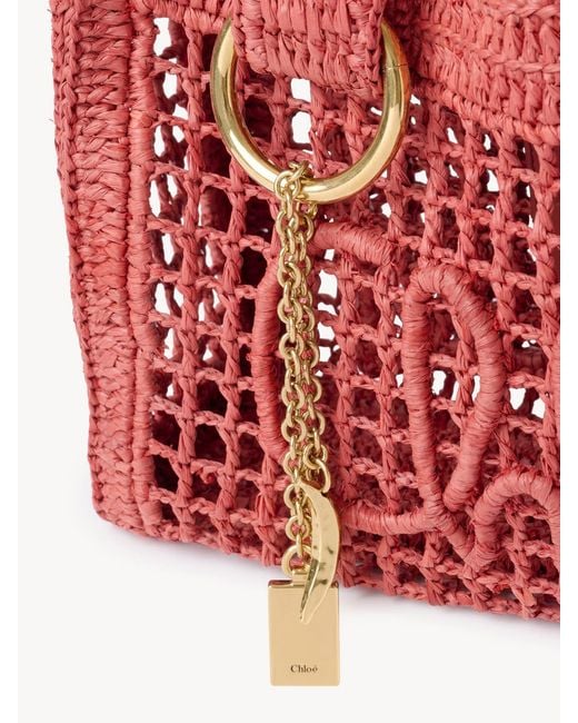 Chloé Red Chloé Summer Banana East-West Small Tote Bag