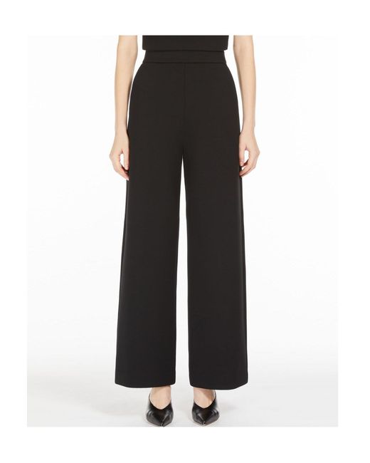 Max Mara Black 'S High Waist Straight Leg Pants