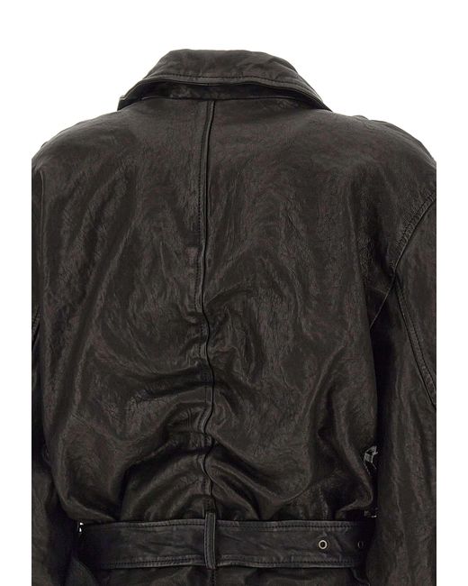 DIESEL Black Zip-Up Belted Jacket