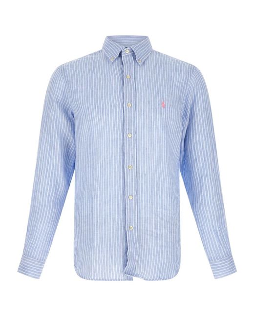 Polo Ralph Lauren Blue Striped Button-Down Shirt for men