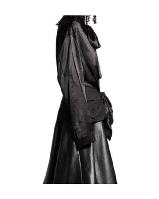 Balenciaga Gray Lavallière Bow-Tie Buttoned-Up Blouse