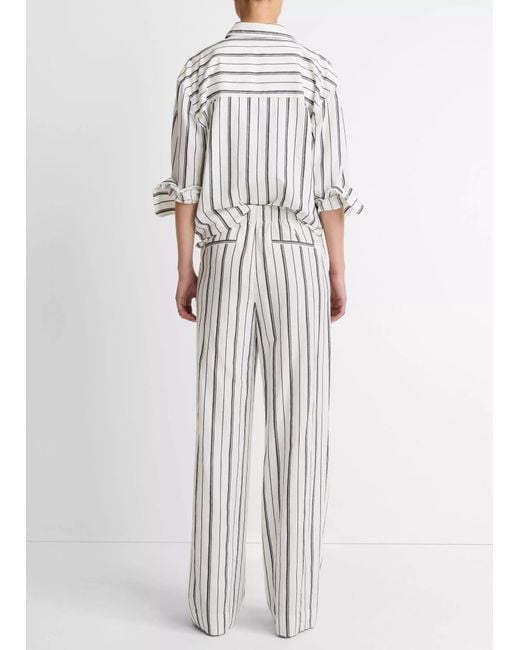 Vince White Striped Trousers
