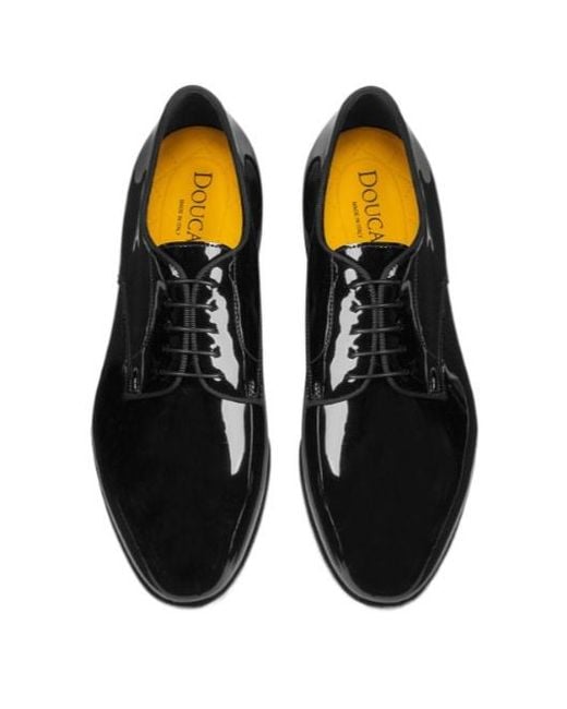 Doucal's Black Patent-Leather Derby Shoes for men