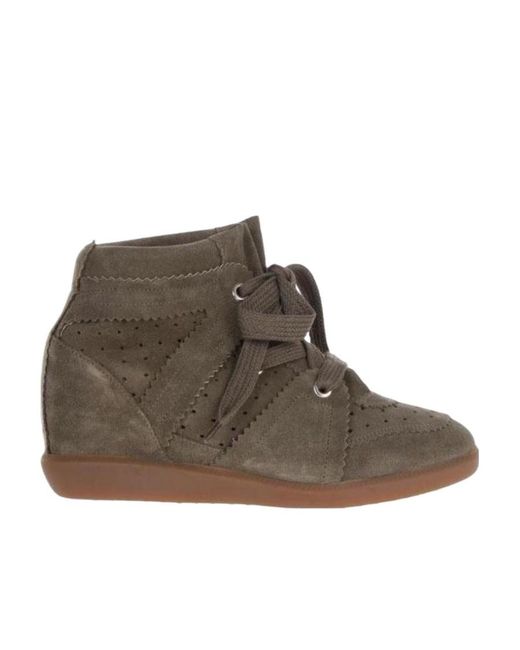 Isabel Marant Brown Bobby Wedge Sneakers