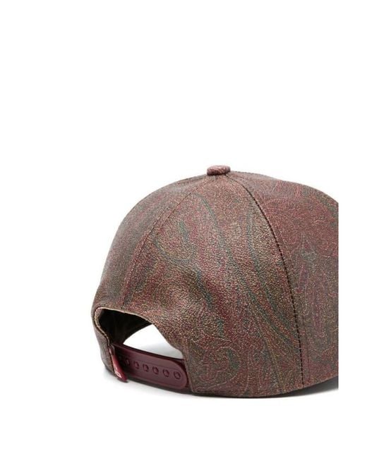 Etro Brown Logo Embroidered Baseball Cap