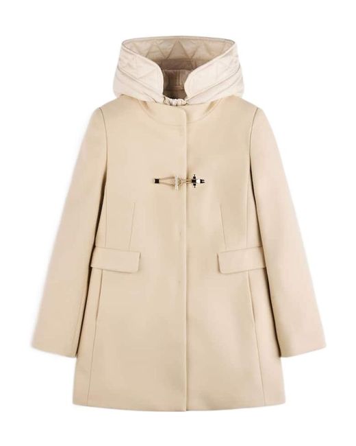 Fay Natural Long-Sleeved Hooded Coat