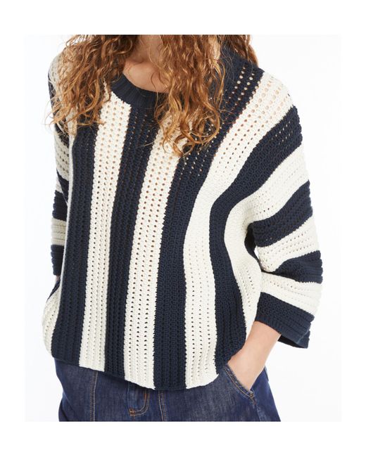 Weekend by Maxmara Blue Cotton Yarn Jumper