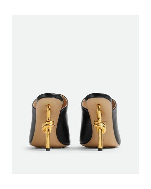 Bottega Veneta Black Knot Squared-Toe Mules