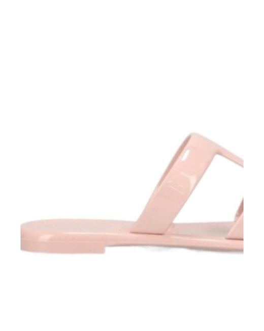 Ferragamo Pink Logo Open-Toed Sandals