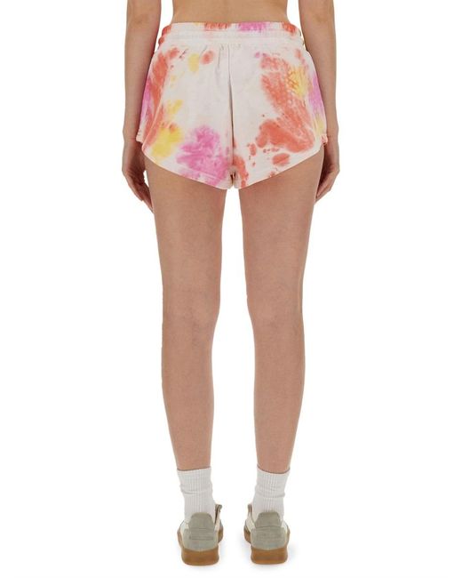 MSGM Pink Tie-Dyed Drawstring Bermuda Shorts