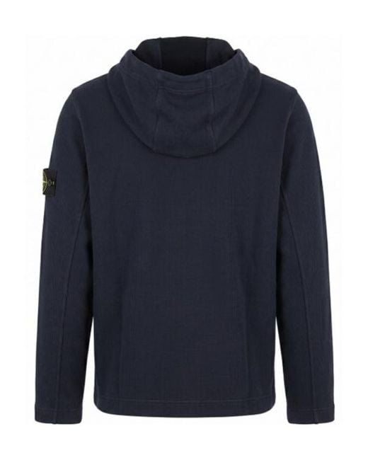 Stone Island Blue Zip-Up Hoodie for men