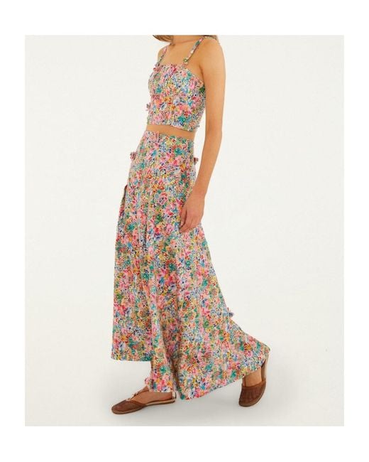 Farm Rio Multicolor Peasant Floral Butterflies Top