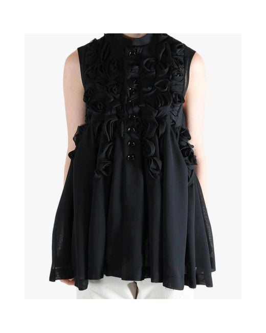 Comme des Garçons Black Comme Des Garçons Tao Rose Embellished Button Vest
