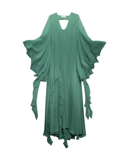 Dorothee Schumacher Green Sheer Twist Dress