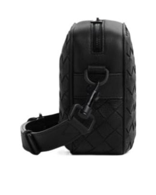 Bottega Veneta Black Small Intrecciato Camera Bag for men
