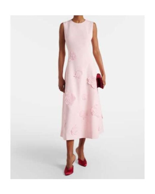 Leo Pink C Floral-Appliqué Cocktail Dress