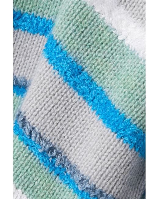 The Elder Statesman Blue Striped Cashmere Blend Sweater