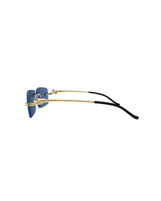 Cartier Blue Rectangular Frame Sunglasses for men