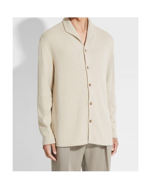 Zegna White Oasi Buttoned Cardigan for men