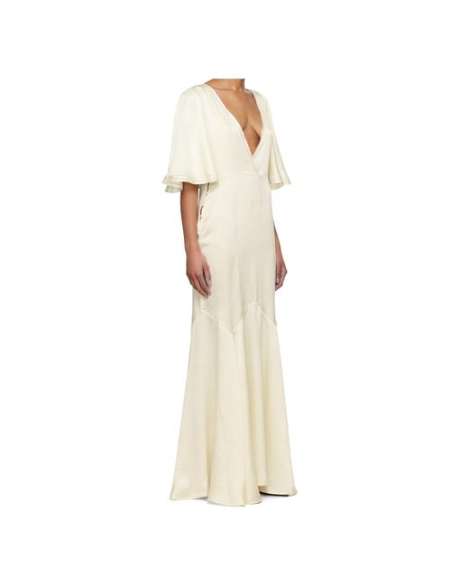 Bode Natural V-Neck Dress