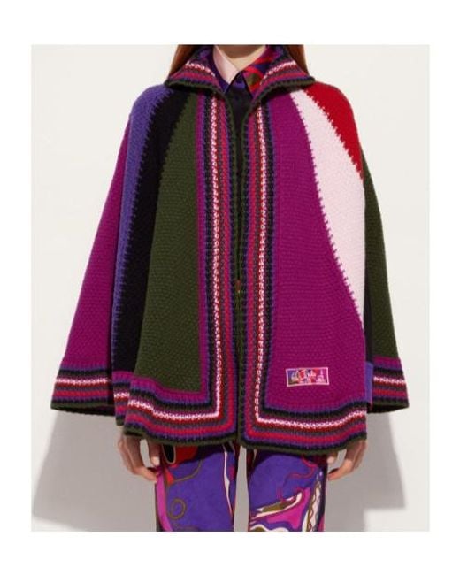 Emilio Pucci Red Wool Cape Coat