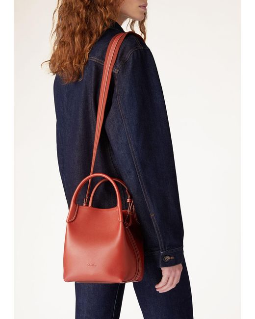 Loro Piana Red Small Bale Shoulder Bag