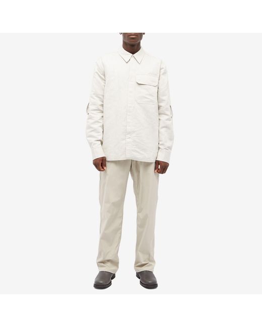 Helmut Lang White Cotton-Linen Twill Shirt for men