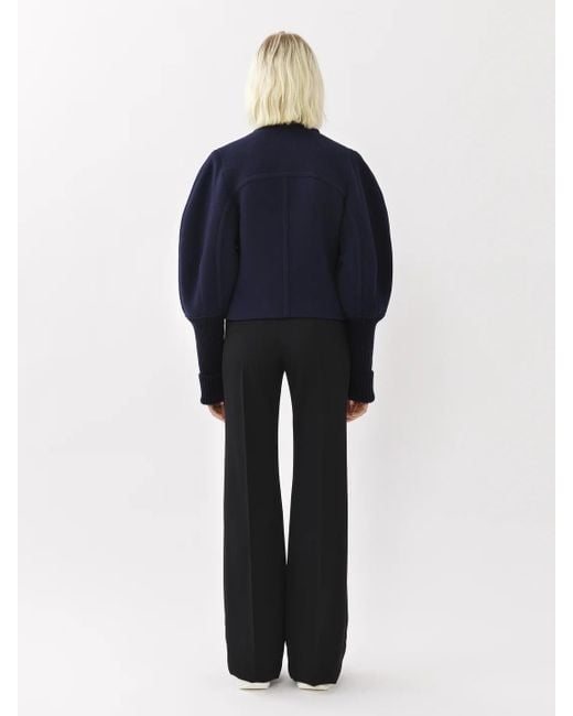 Chloé Blue Chloé Boxy Cropped Coat