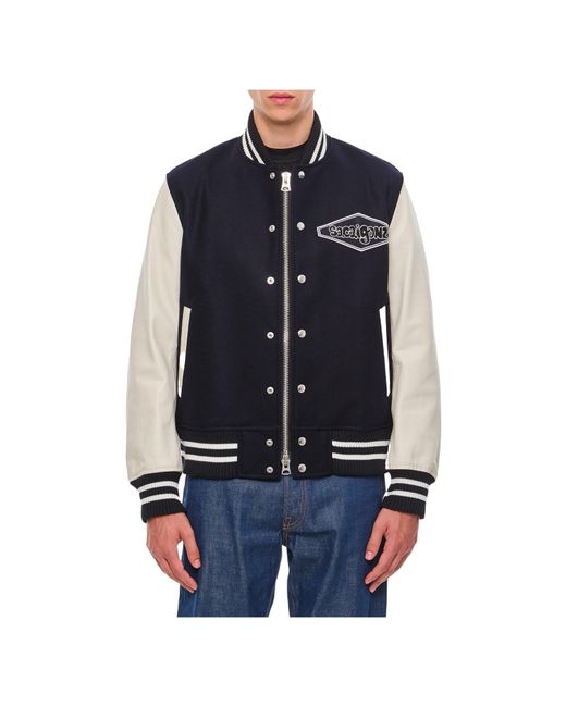 Sacai Blue Gonz-Appliqué Bomber Jacket for men