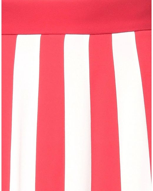 Dolce & Gabbana Red Striped Stretch Midi Skirt