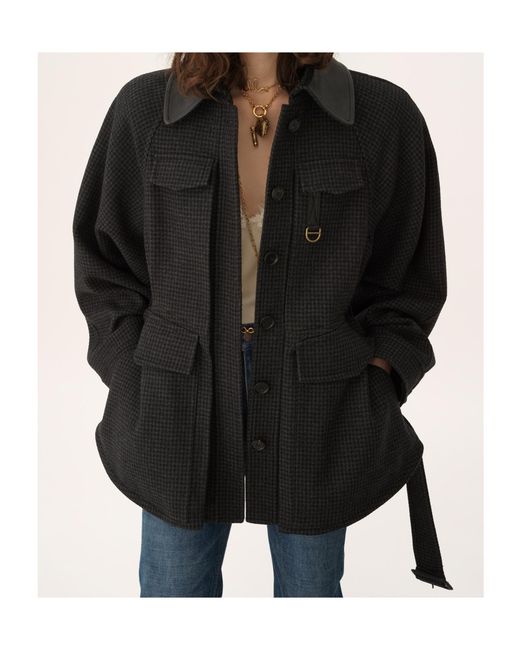 Chloé Black Chloé Houndstooth Hunting Jacket