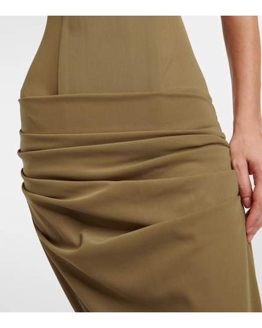 Alex Perry Metallic Sheer Strapless Corset Dress