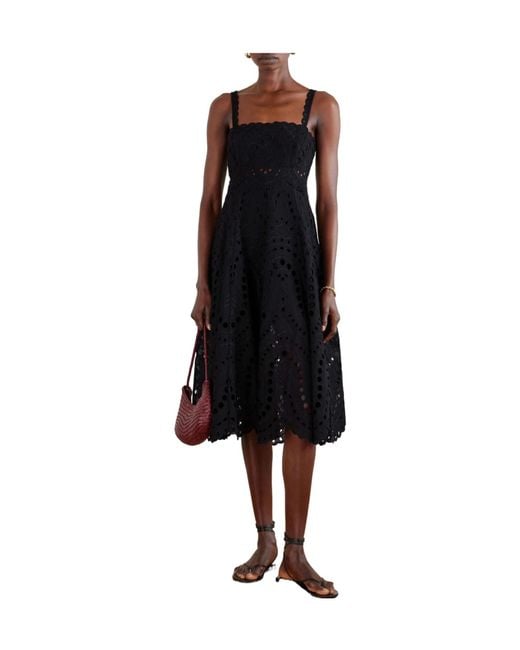 Charo Ruiz Black Cotton-Blend Midi Dress