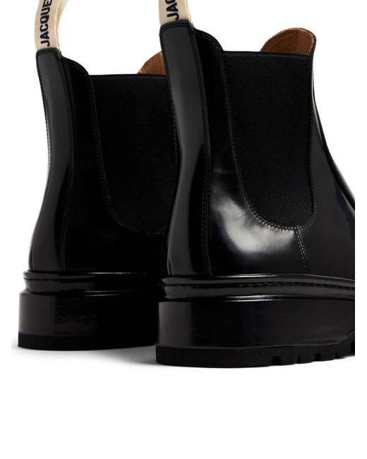 Jacquemus Black Les Chelsea Pavane Leather Boots for men
