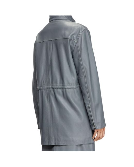 DIESEL Blue L-Wen Leather Field Jacket